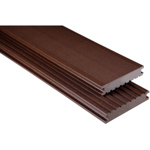 Kovalex WPC Terrassendiele, Vollprofil, matt braun, Meterware. Robuste und pflegeleichte Terrassenbeläge.