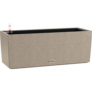 Lechuza Balconera Stone 50, sandbeige, 50 cm. Blumenkasten mit Bewässerungssystem.