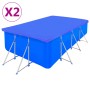 2er-Set rechteckige, blaue Poolabdeckungen aus PE, 540x270 cm, 90 g/m².