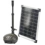 Heissner Solar-Teichpumpen-Set Hybrid mit Pumpe, Solarpanel und Wasserspielen für den Gartenteich.