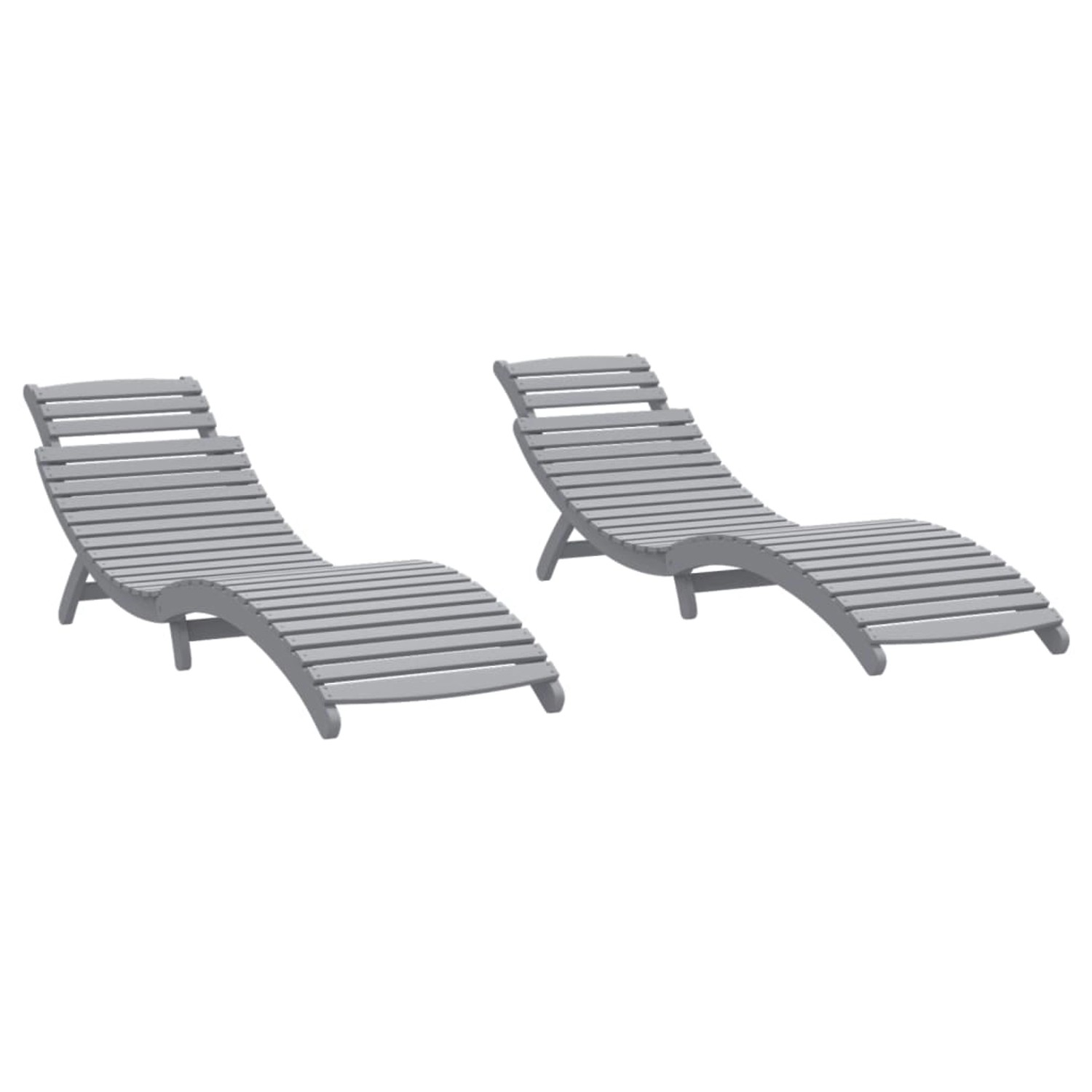 vidaXL Sonnenliegen 2 Stk Grau 184x55x64 cm Massivholz Akazie 3155468 günstig online kaufen