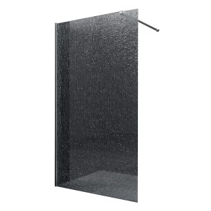 Glasdeals Walk-In Duschwand 100x200 cm mit Crushed-Glas Optik.