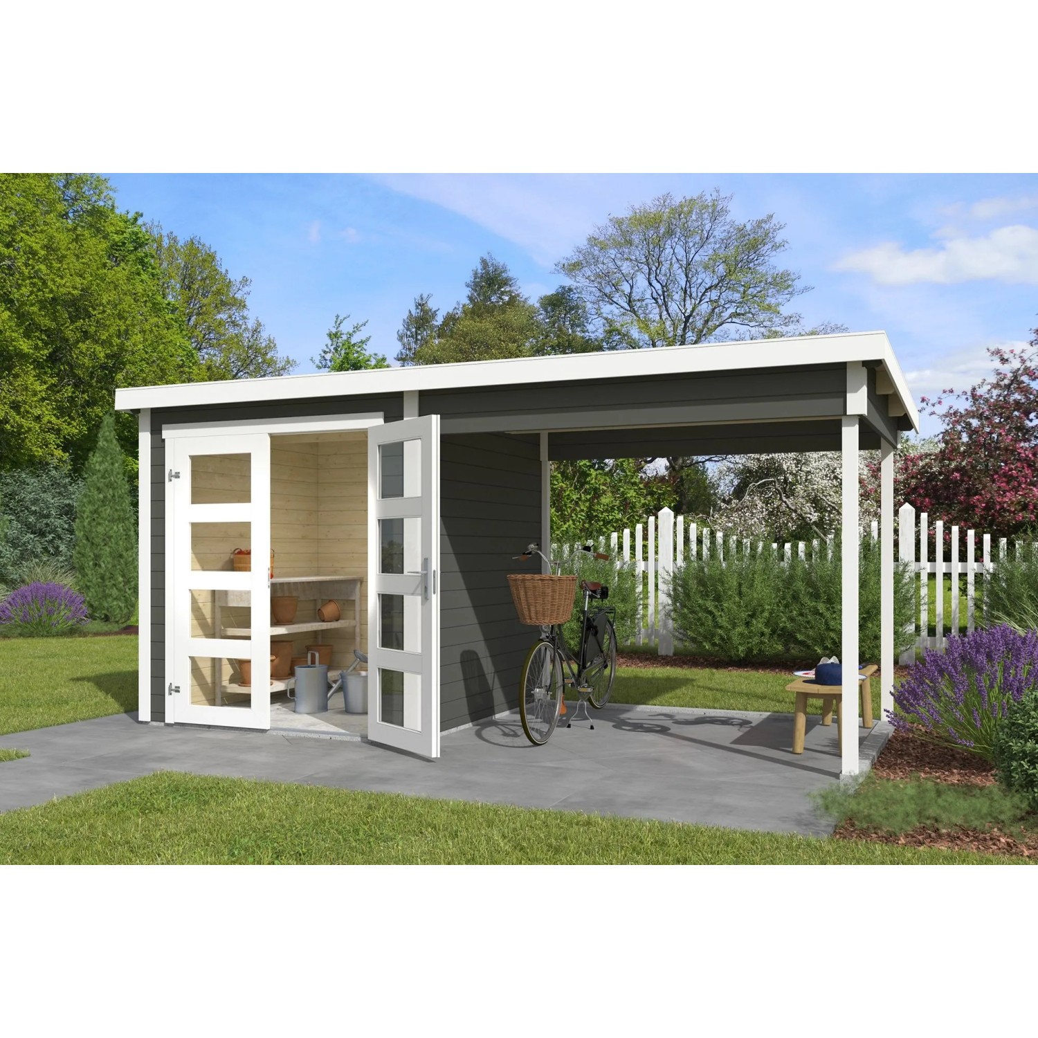 Lasita Anbau Zambezi 250 cm x 200 cm Grau-Grün