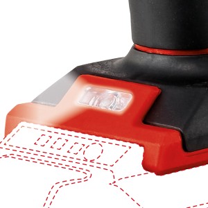 Detailaufnahme: Einhell Akku-Heißklebepistole TE-CG 18 Li Solo mit LED-Anzeige.