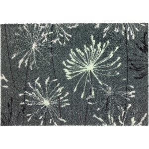 Schöner Wohnen Sauberlaufmatte Manhattan, 50x70 cm, Pusteblumenmuster in Grau und Mint.