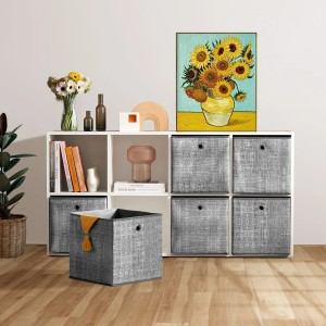 Songmics Aufbewahrungsbox-Set 30 x 30 x 30 cm Grau 6-teilig