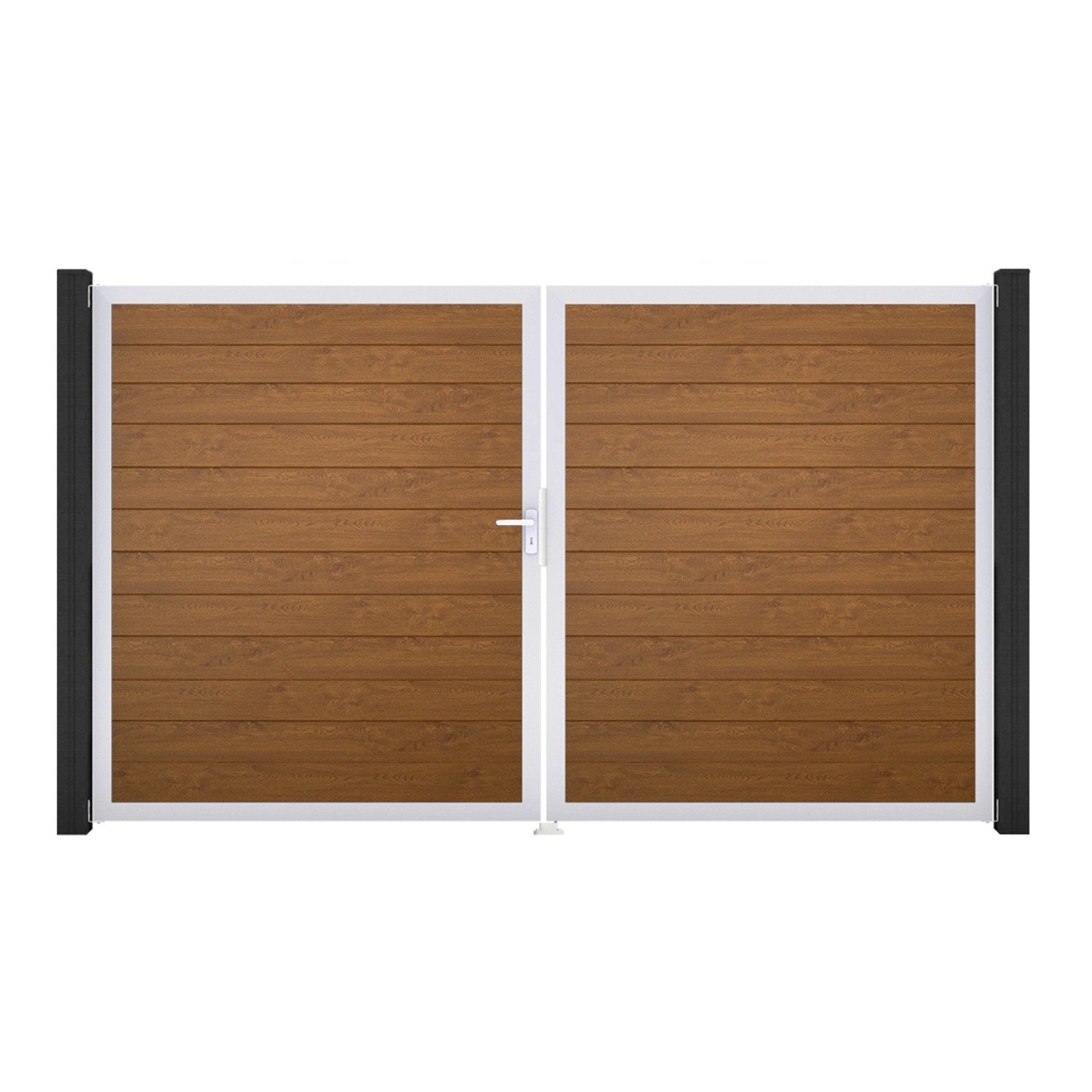 GroJa Tor 2-flg. Basicline Schmal Golden Oak EV1 306 cm x 180 cm DIN Links günstig online kaufen