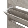 Detailansicht: Betongrauer vidaXL Schuhschrank (63x24x147 cm) mit Kippfächern.
