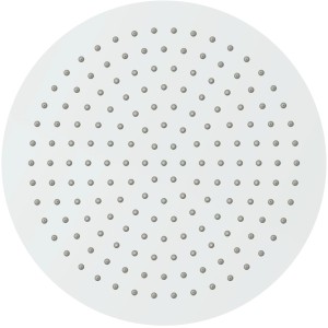 Verchromte, runde Schütte Kopfbrause Sumatra aus Edelstahl mit Antikalknoppen.