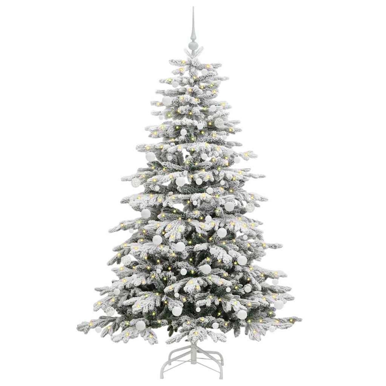 vidaXL Künstlicher Klappbarer Weihnachtsbaum Weiß 180 cm PE und PVC 3395643