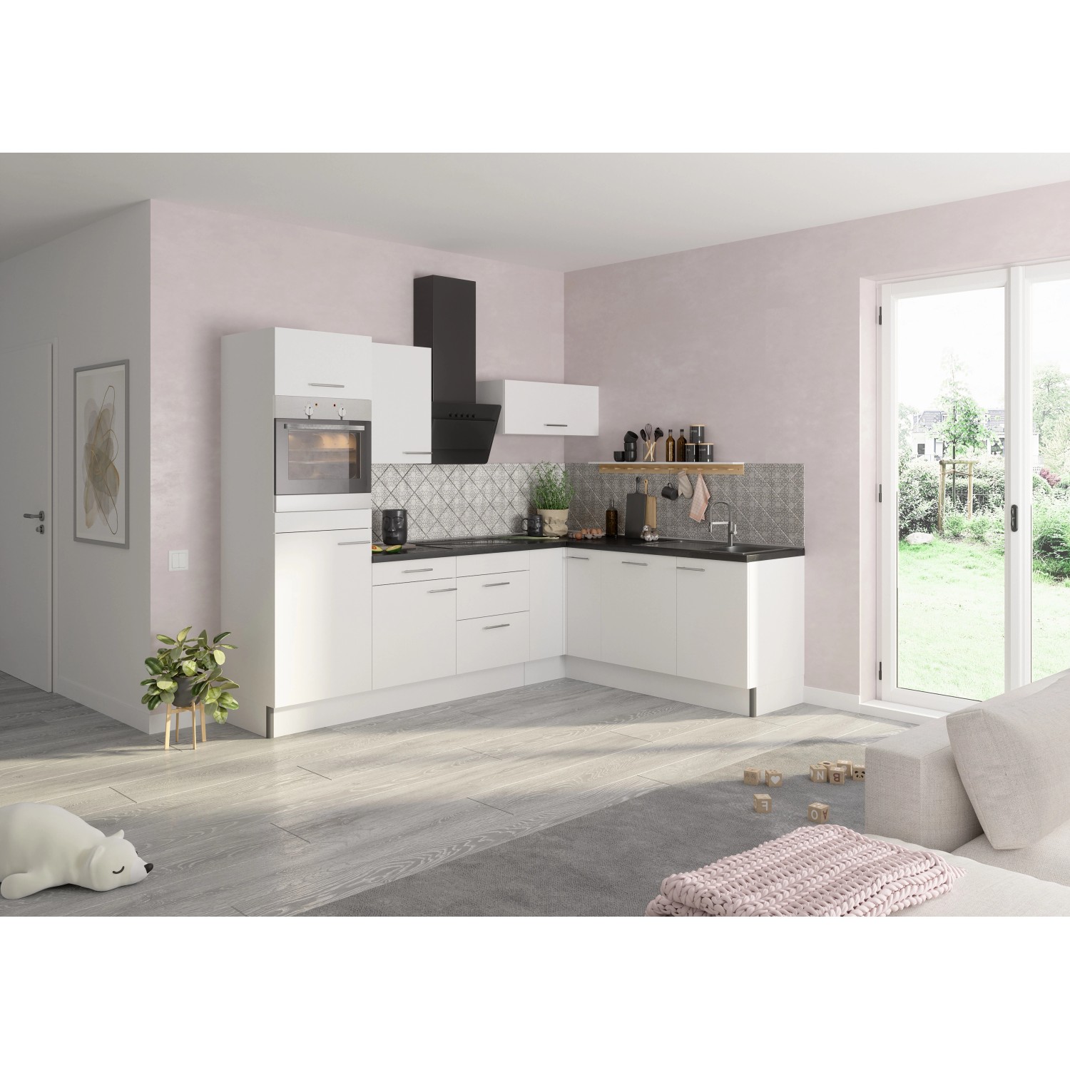Optifit Winkelküche/L-Küche Optikoncept Bengt 270 cm Weiß
