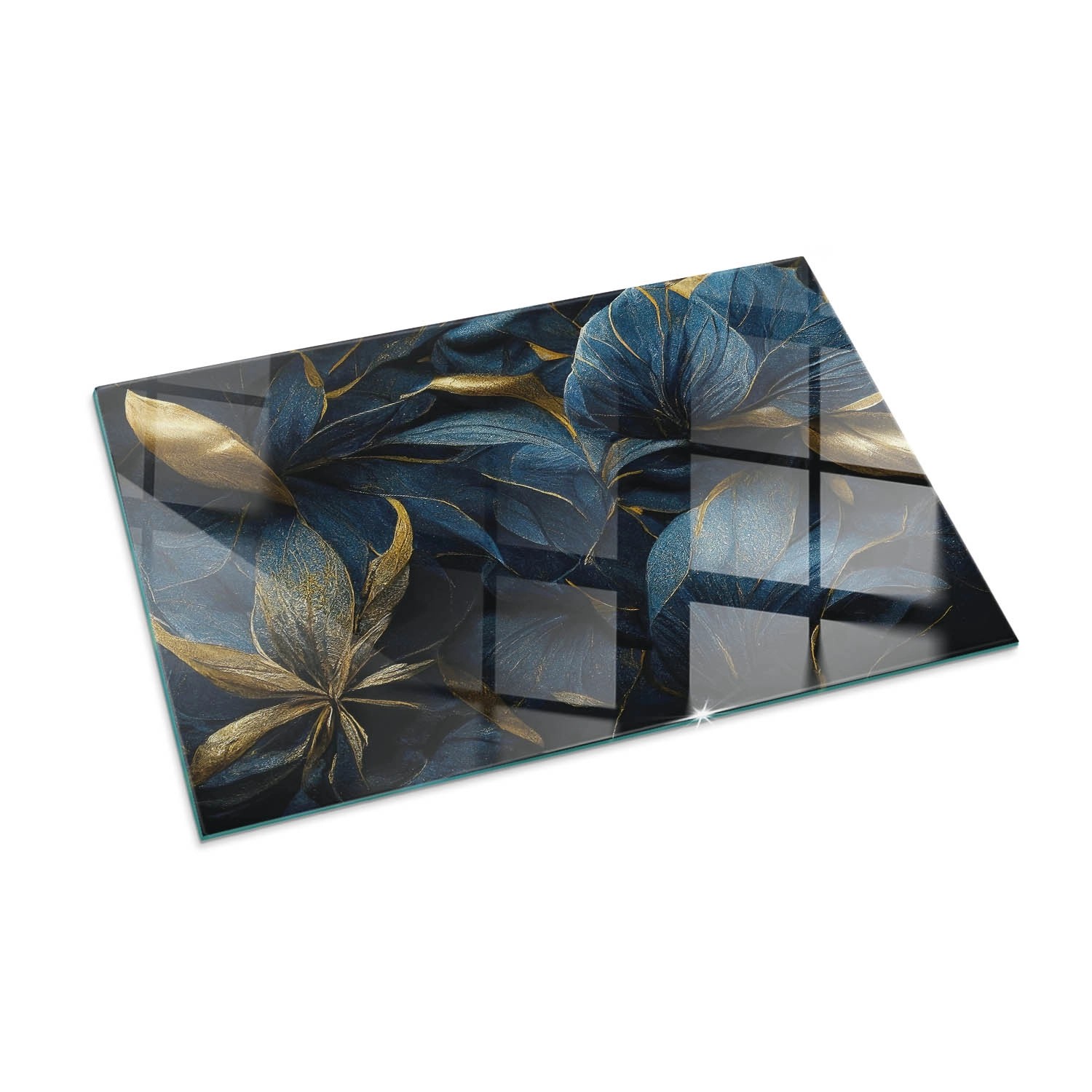 Tulup Glasplatte für Kamin Elegante Blätter in Textur Funkenschutzplatte au günstig online kaufen