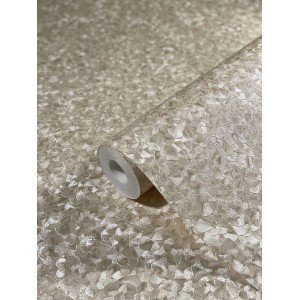 Glööckler Vliestapete Imperial Miniaturfedern Uni Beige, Rolle mit Federmuster.