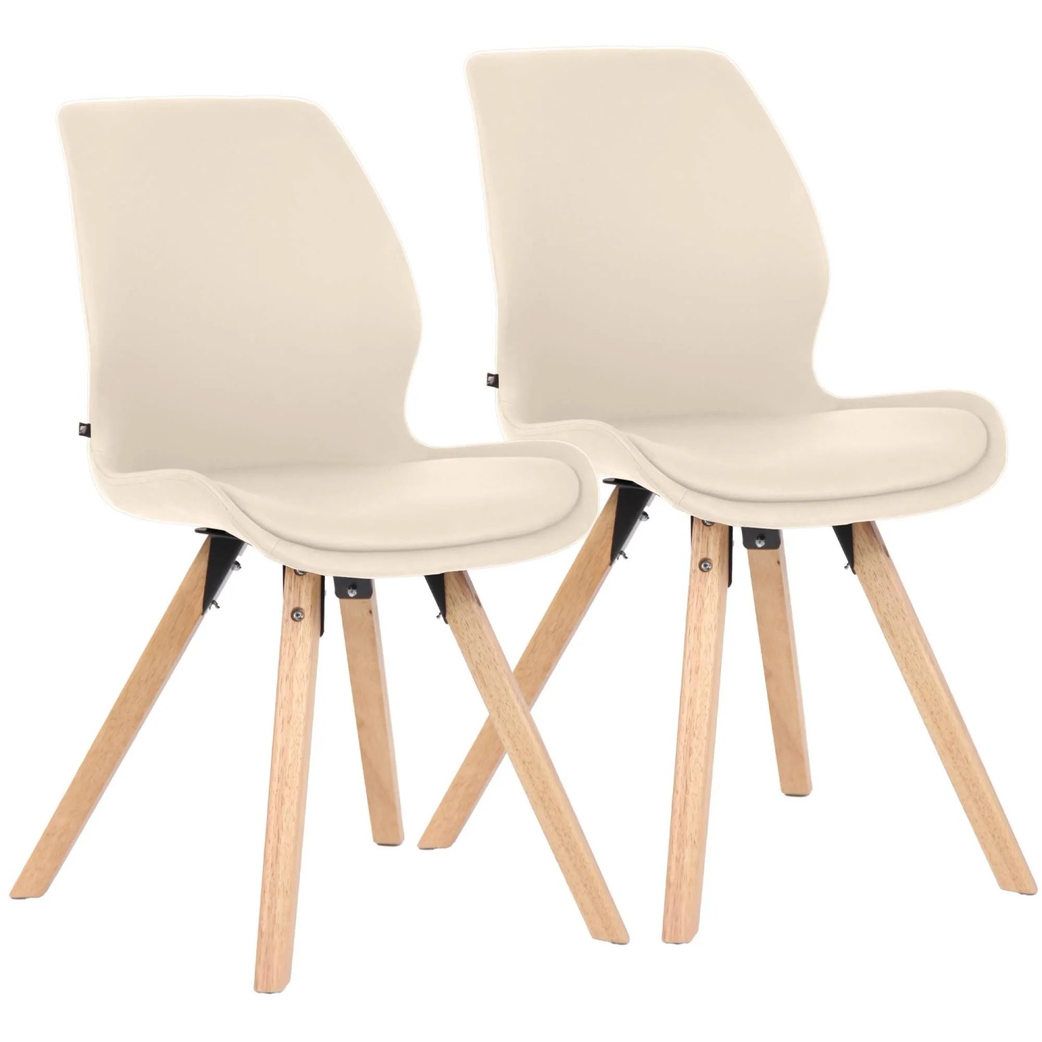 CLP 2er Set Esszimmerstuhl Luna creme/Kunstleder