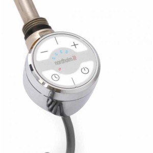 Nordholm Heizpatrone Calypso, 1000W, Chrom, mit Bedienelementen und Anschlusskabel.