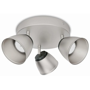 Philips myLiving LED-Spot County, 3-flammig, gebürsteter Stahl. Deckenleuchte mit schwenkbaren Spots.