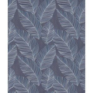 Blaue Erismann Vliestapete Paradisio 2 mit Blattmotiv, Dschungel-Chic für Ihr Zuhause.