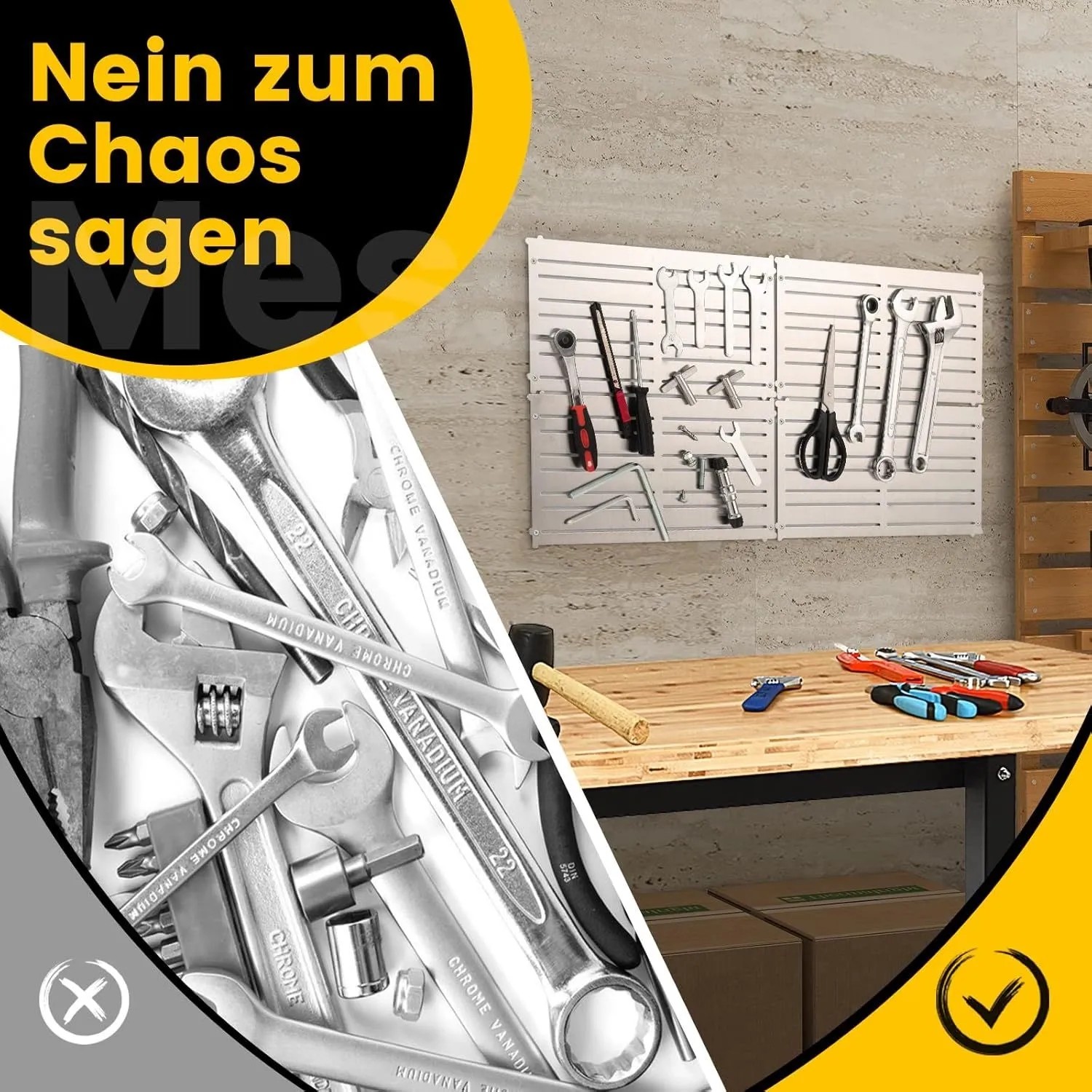 Costway Magnetische Werkzeughalter Wand 4 Platten 32 Magnetstreifen_5