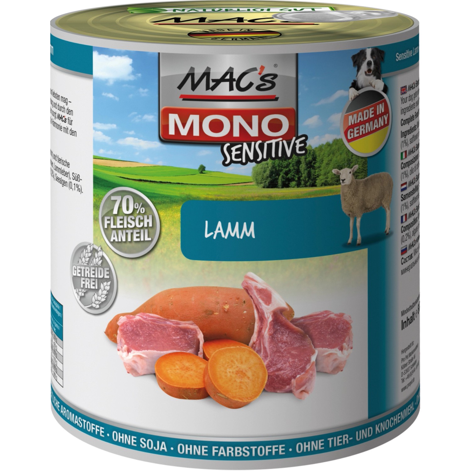 Mac's Hunde-Nassfutter Mono Sensitive Lamm 800 g