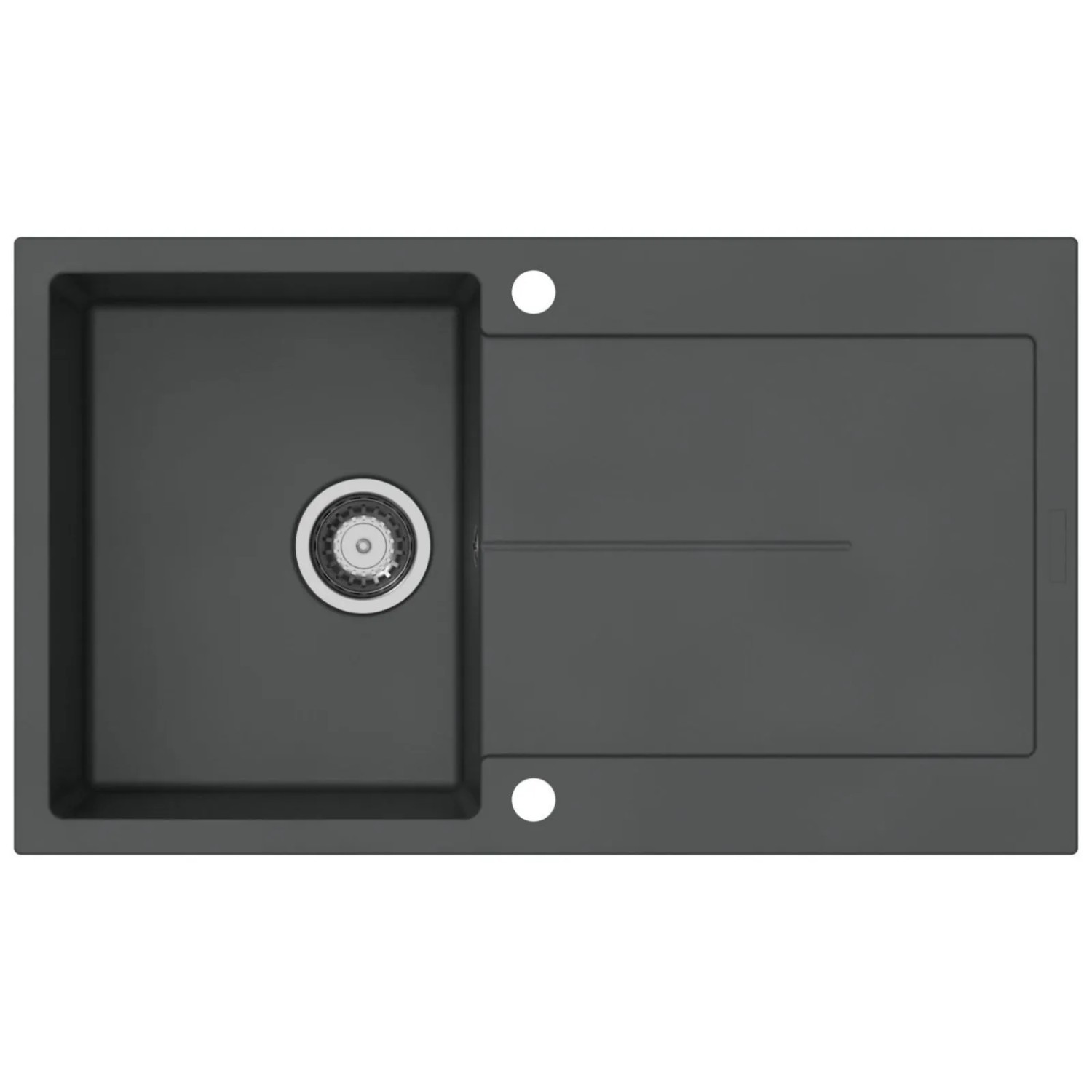 SOTECH Einbauspüle Atlanta D-100 Dunkelgraumetallic 860 x 500 x 200 mm Einzelbecken mit Abtropffläche inkl. Siphon mit R...