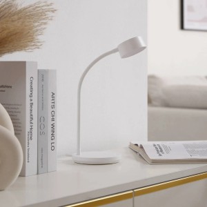 Lindby LED Tischlampe Maori 10019772 Dimmbar Modern in Weiß aus Metall 1-flammig Arbeitszimmerleuchte