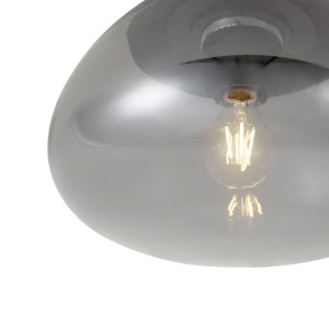 QAZQA Design Deckenleuchte Gunmetal mit Rauchglas Giselle