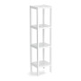 Weißes Zeller Standregal mit 4 Ablagen aus MDF, ideal für Nischen.