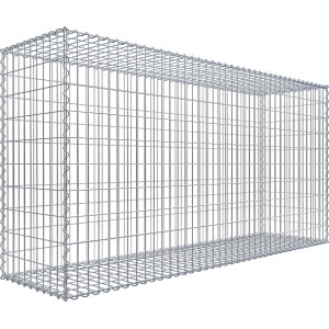 Gabiona Gabionenkorb, 100x200x50 cm, Maschenweite 5x10 cm, für Einfassungen und Mauersysteme.