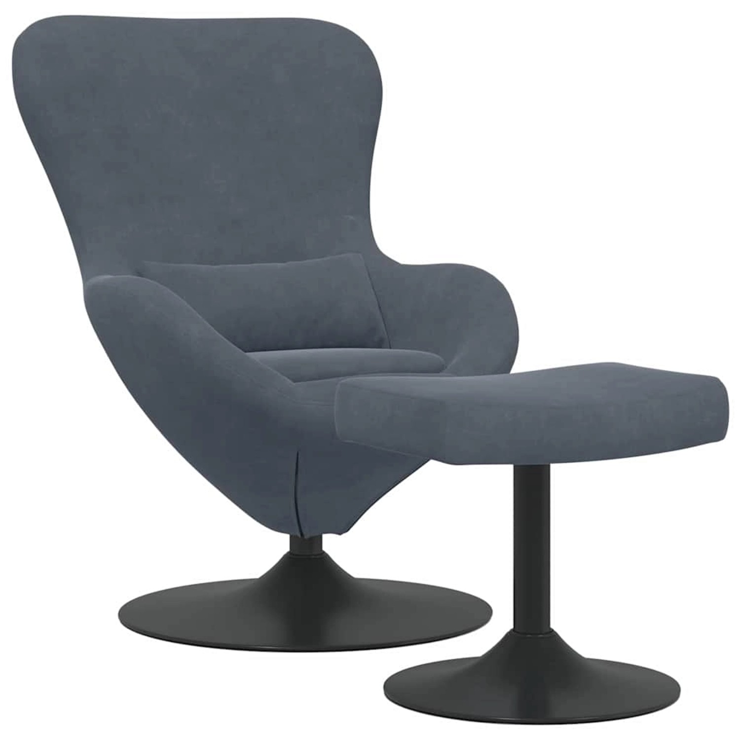 vidaXL Eierstuhl mit Fußhocker Dunkelgrau 63 x 73 x 90 cm Samt 42002745 günstig online kaufen
