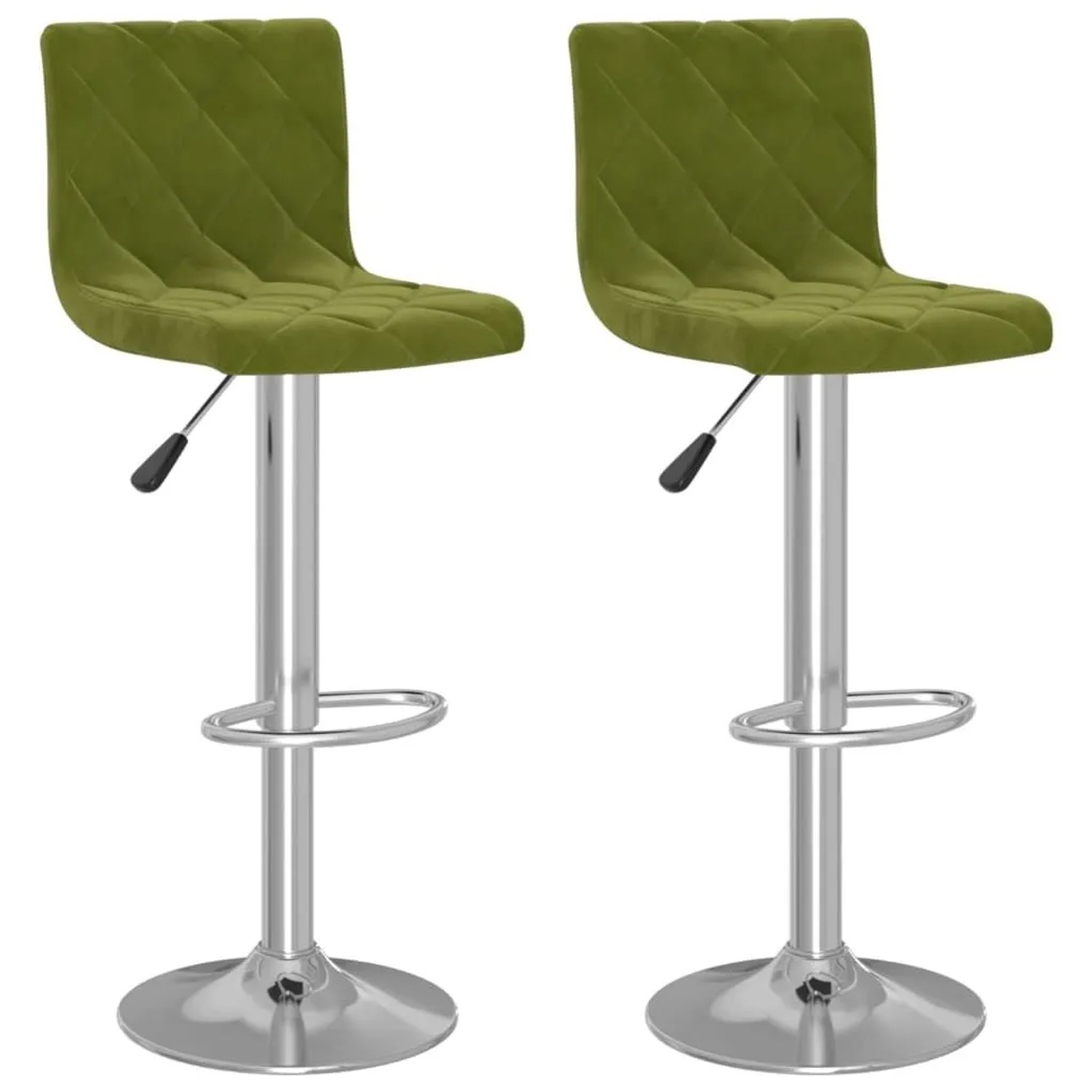 vidaXL Barhocker 2 Stk Hellgrün Samt 333689
