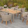 Merxx Gartenmöbelset Imperia, 7-teilig: Ausziehtisch und 6 Sessel mit Auflagen aus Akazienholz und Kunststoffgeflecht.