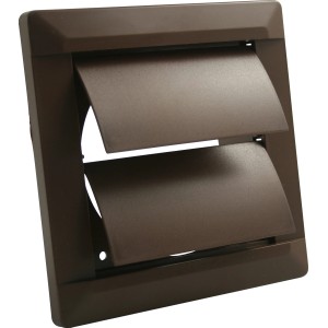 Braune Marley Verschlussklappe 140x140 mm für 100 mm Rohranschluss.