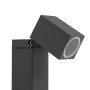 Moderne Lindby Außenleuchte Othil aus Aluminium, dunkelgrau, mit schwenkbarem Leuchtenkopf.