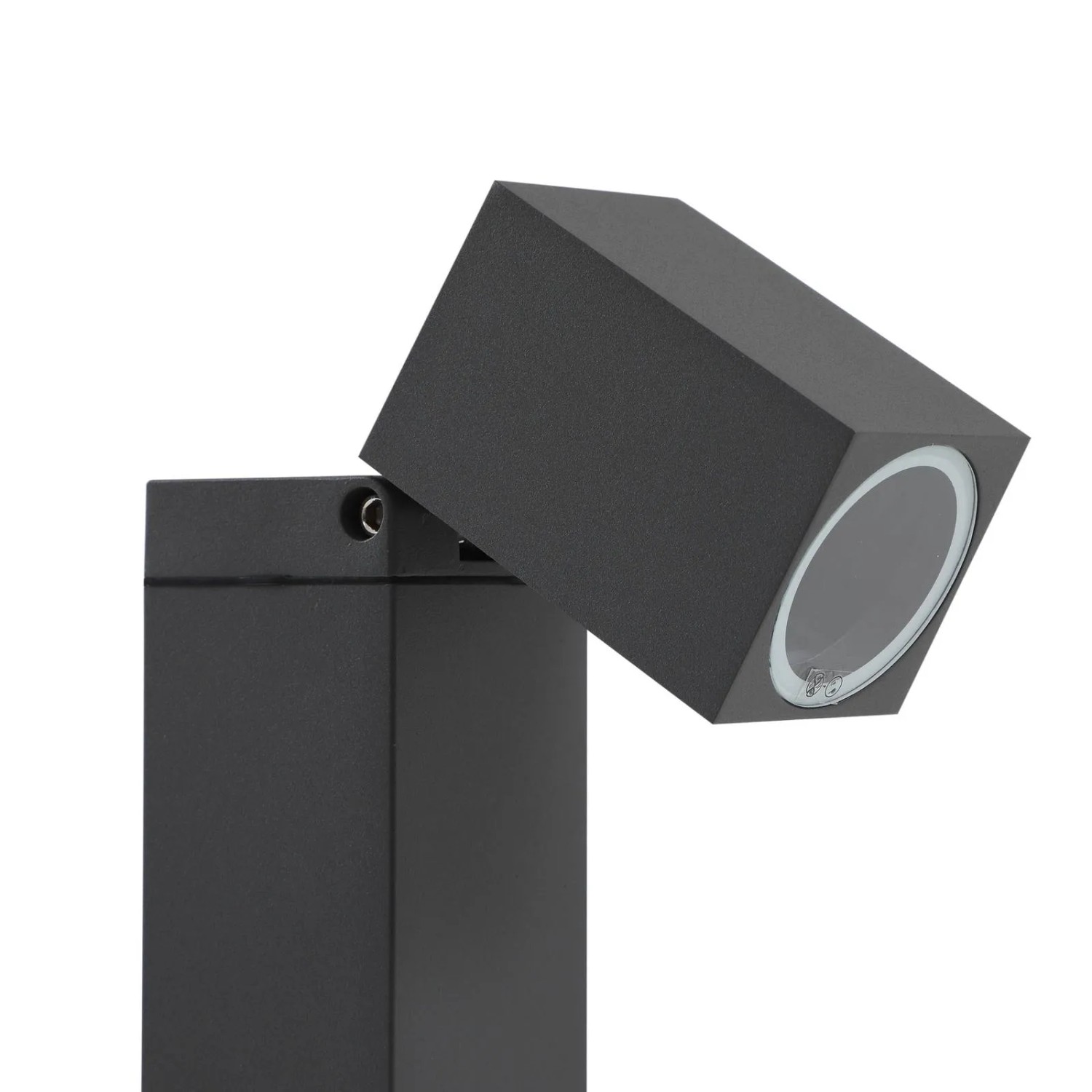 Moderne Lindby Außenleuchte Othil aus Aluminium, dunkelgrau, mit schwenkbarem Leuchtenkopf.