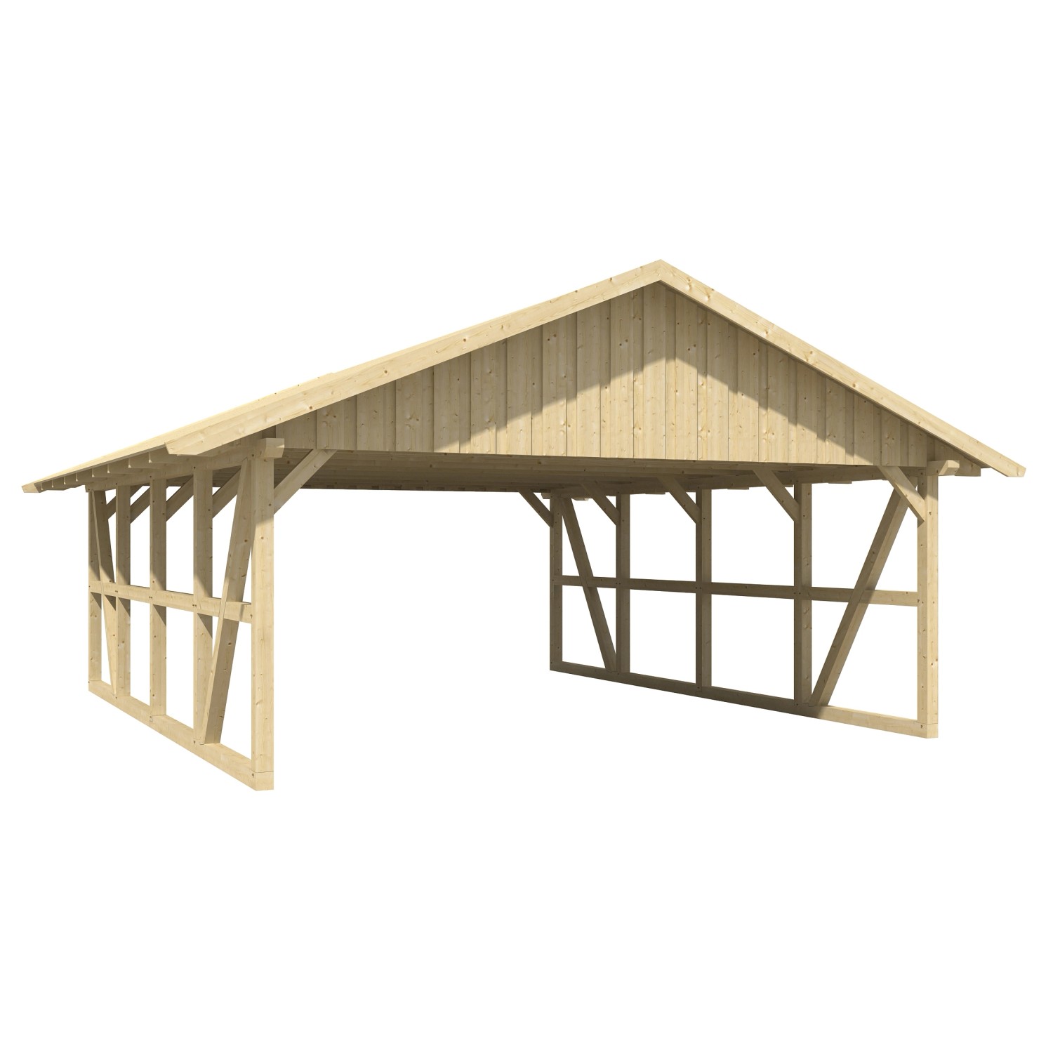 Skan Holz Carport Schwarzwald mit  Dachschalung 684 x 772 cm Natur günstig online kaufen