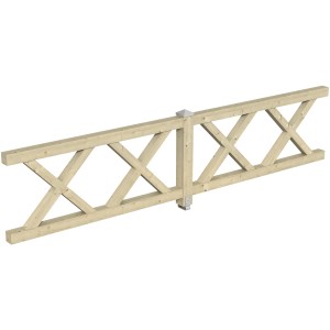 Skan Holz Brüstung Andreaskreuz, 400x84 cm, Fichte Natur für Lauben & Pavillons.