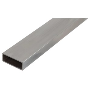 Rechteckiges Alu Profil, 20x50x1000 mm, naturfarben. Aluminium Rohr für vielfältige Anwendungen.