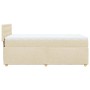 Cremefarbenes vidaXL Boxspringbett (90x190 cm) mit Matratze und Stoffbezug.