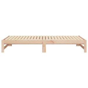 Ausziehbares Tagesbett aus Kiefernholz, 2x(100x200) cm, Lattenrost inklusive.