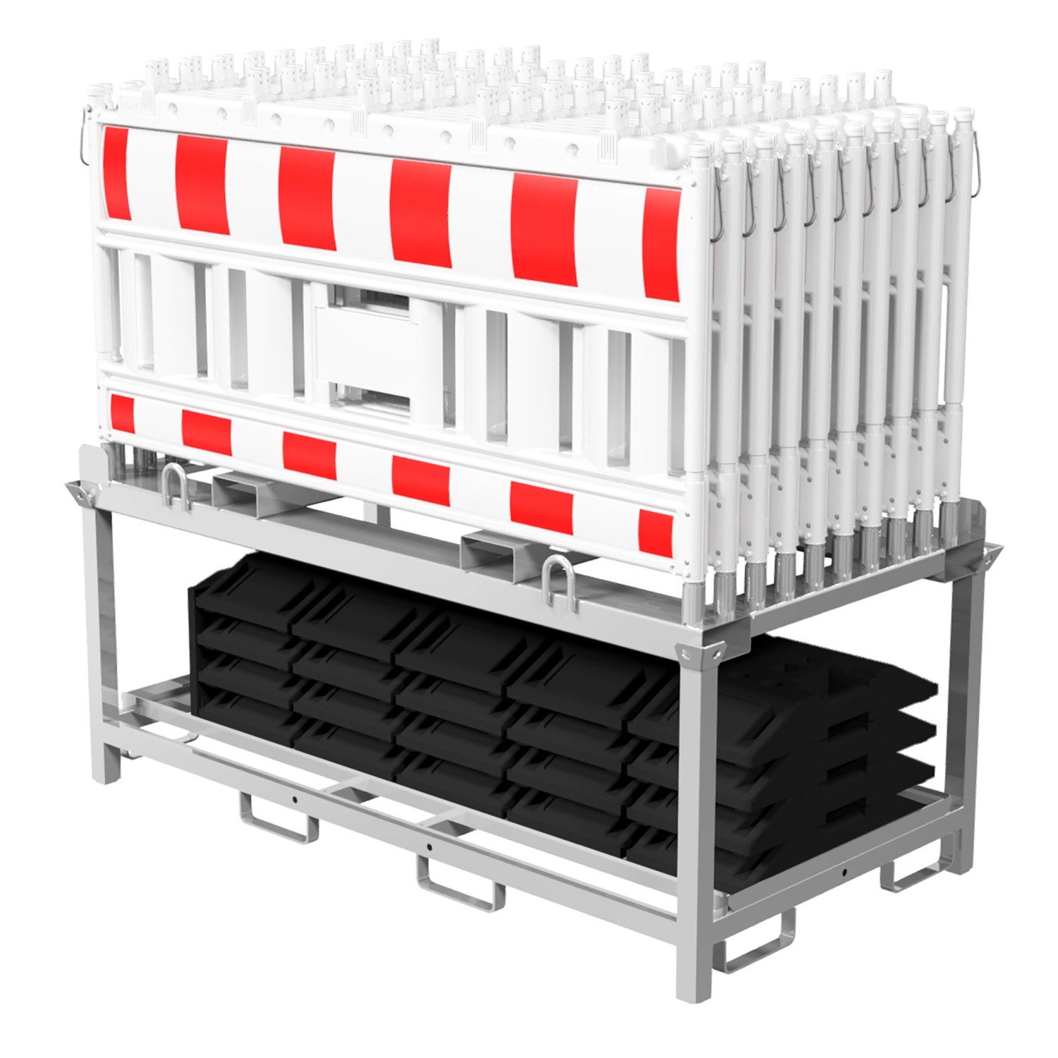 Schake Set-Absperrschranken Traverse Adapter RA2/B Weiß-Rot 20 Stück