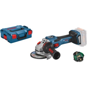 Bosch Professional Akku-Winkelschleifer GWS 18V-15 SC mit L-Boxx, Zusatzhandgriff und Bluetooth Modul