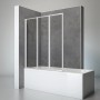 Schulte Badewannenaufsatz, 3-teilig, faltbar, Alu-Natur, Echtglas klar, 140x127cm auf Badewanne.