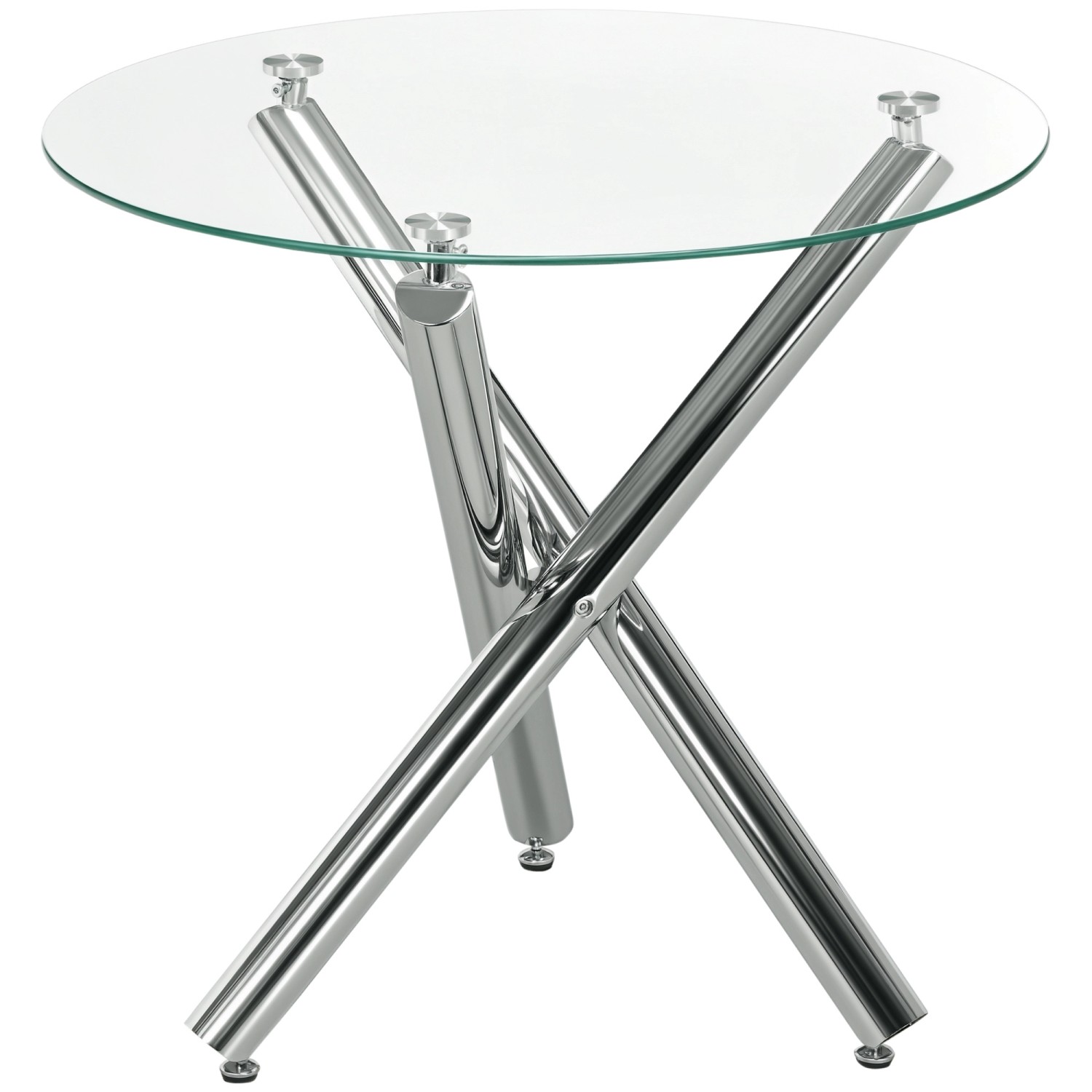 HOMCOM Esstisch für 4 Personen Stahl Transparent Ø80 x 74 cm günstig online kaufen