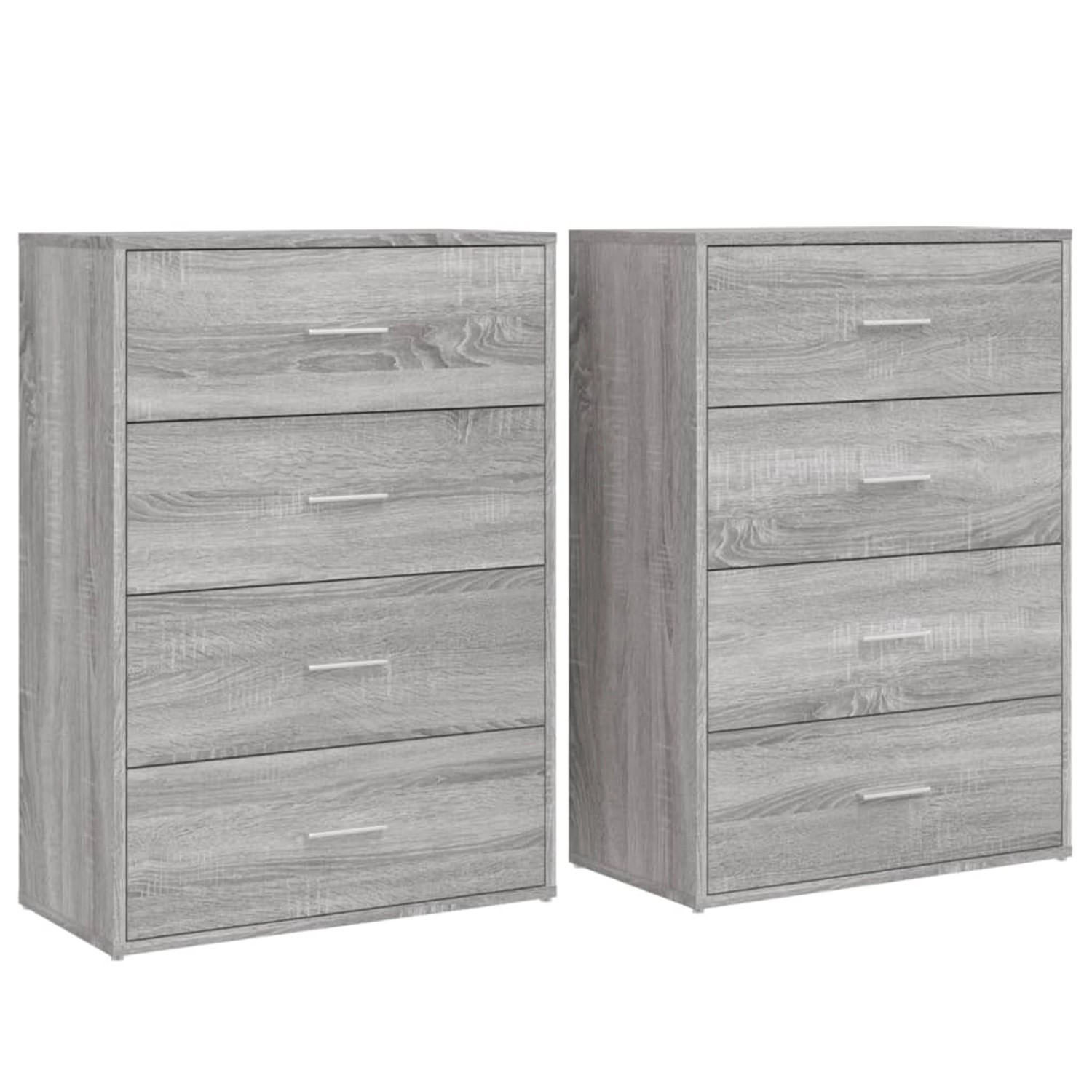vidaXL Sideboards 2 Stk Grau Sonoma 60x31x84 cm Holzwerkstoff 3276586 günstig online kaufen