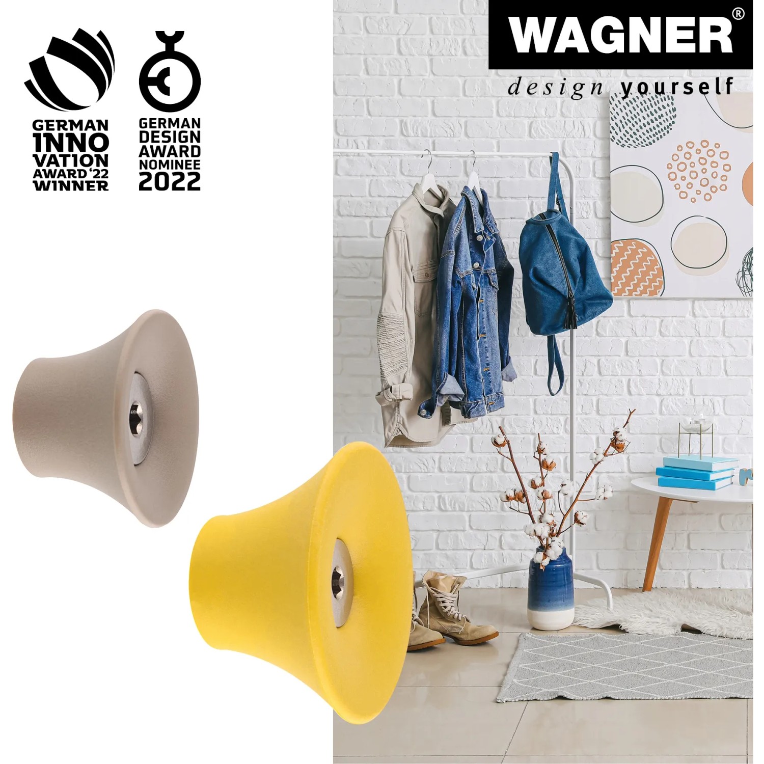 Carrello Portapiante Wagner In Legno Massello FSC - 35x10 Cm, Con Ruote, Per Interni/Esterni, Color Taupe