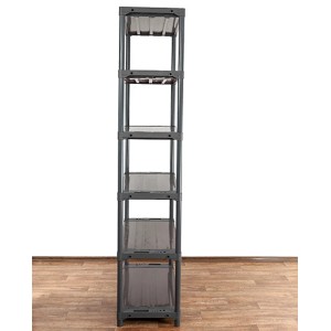 Graues PROREGAL Kunststoffregal Grey Bear Extra-Tall mit 6 Böden, ideal für Keller, Garage oder Abstellraum.