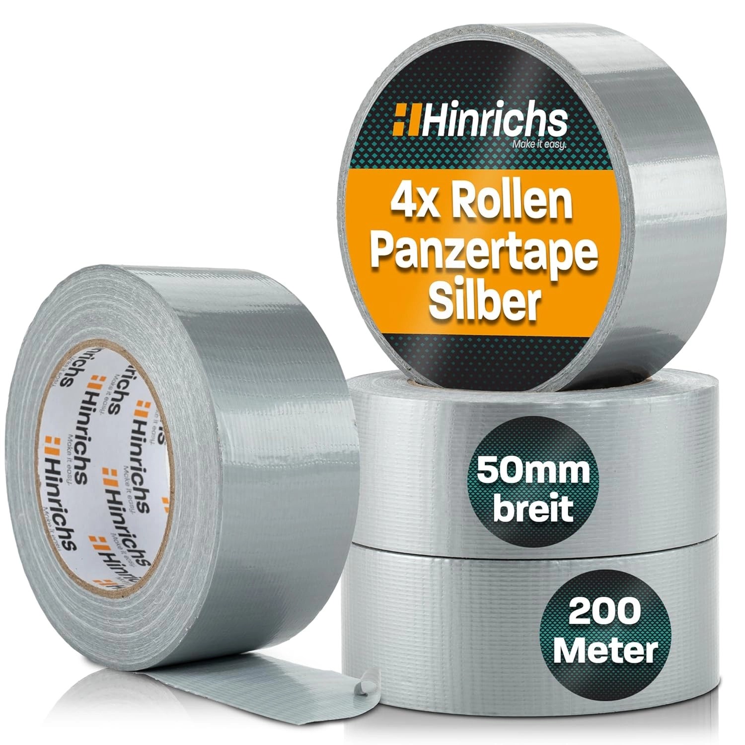 Hinrichs 4 Rollen Panzerband 50 Meter Silber günstig online kaufen