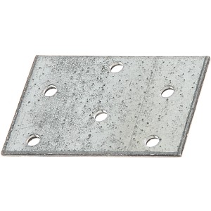 Flachverbinder 60x40 mm, Stahl, sendzimirverzinkt, mit 6 Löchern für Schrauben.