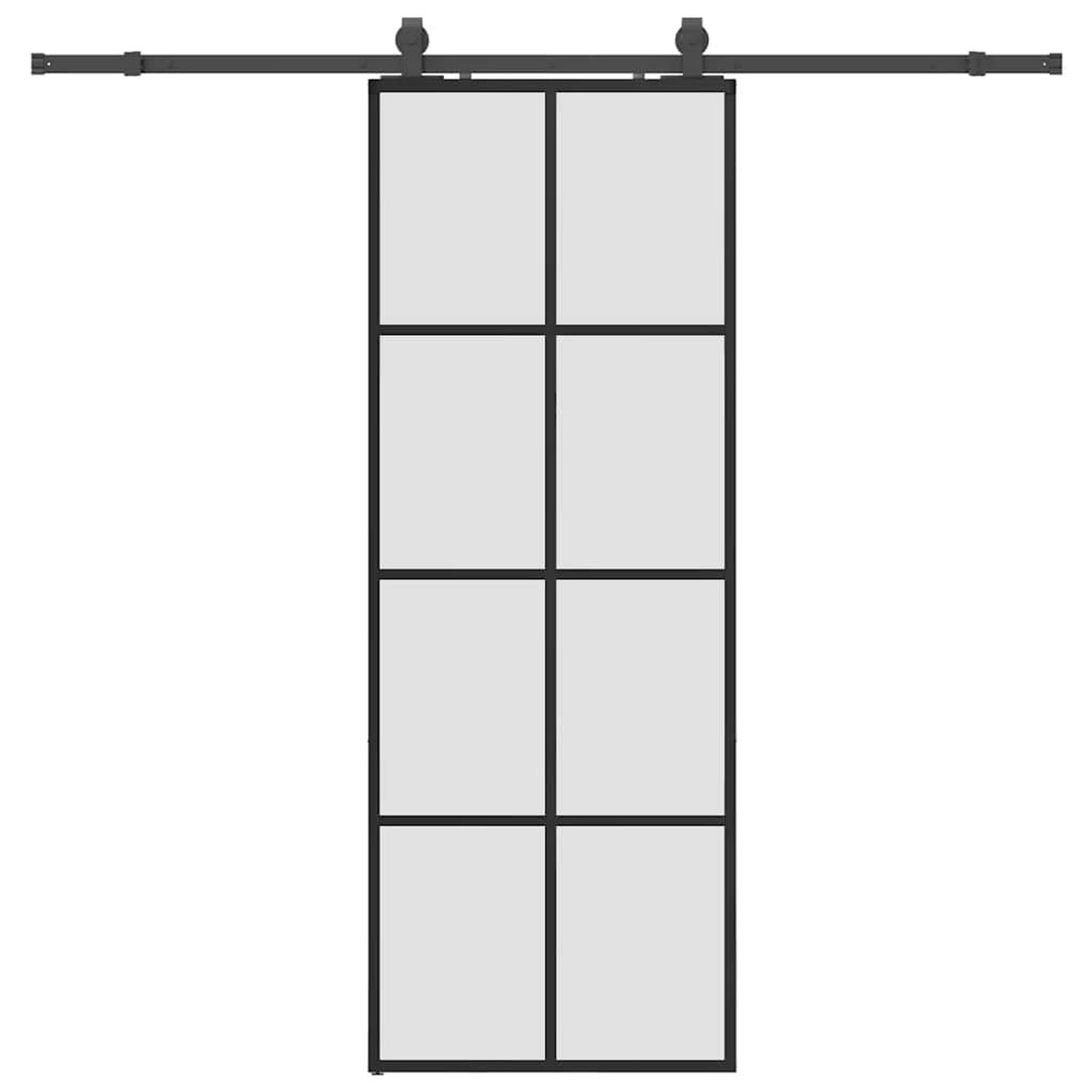 vidaXL Schiebetür mit Beschlag Schwarz 76x205 cm ESG-Glas 3375943 günstig online kaufen