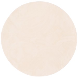 Runder, beiger Fellteppich „Pergamon Luxus Super Soft“ (160x160 cm).